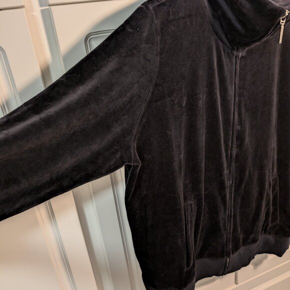 Jones New York Sport Black Velour Zip Jacket | Excellent Condition, Size 2X - Picture 7 of 14